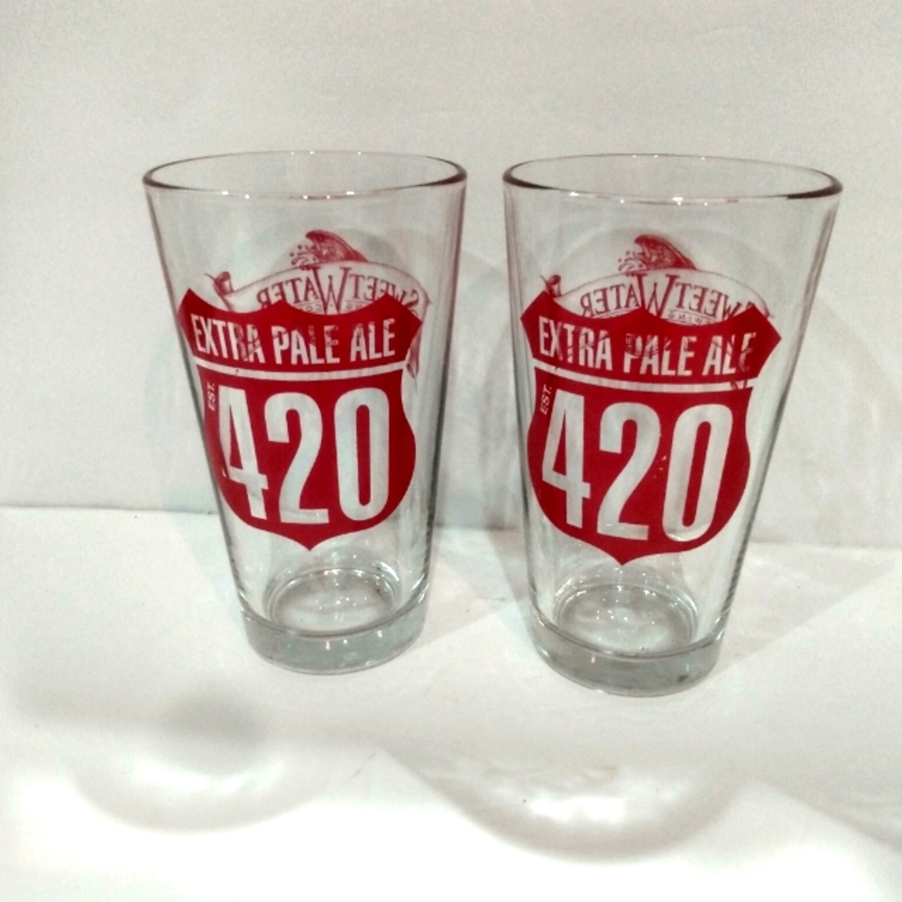 2 Sweetwater Brewing Company Logo Glasses